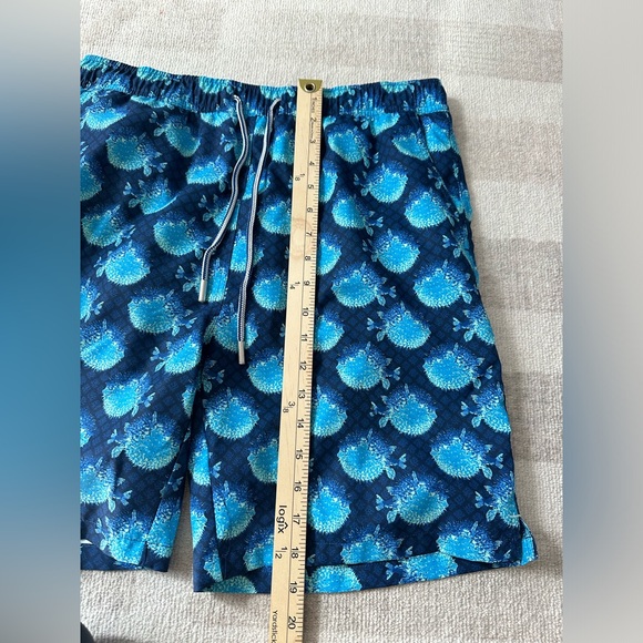Peter Millar Men’s Seaside Collection Puffer Fish Lined Swim Trunks Blue (Sz M) - Picture 7 of 7